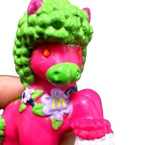 Vintage Pink Horse Toy‎ Green Mane Flowers MCDonalds Happy Meal Toy